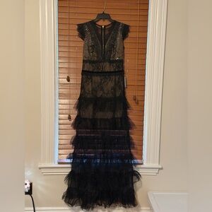 Bronx and Banco Black Lace Tiered Maxi Dress NWT size 6